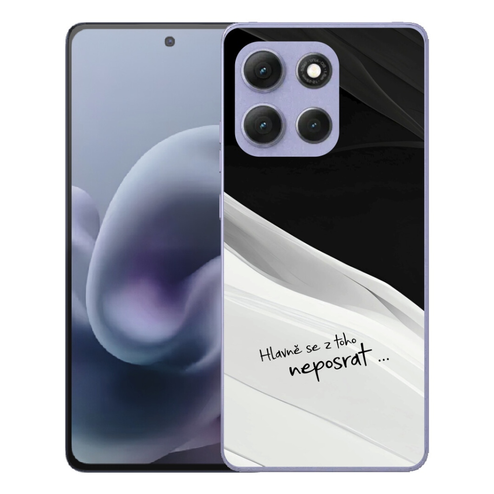 Gelový kryt mmCase na Motorola Moto G86 Power 5G - vtipný text 13 bíločerné pozadí