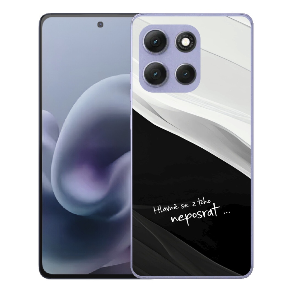 Gelový kryt mmCase na Motorola Moto G86 Power 5G - vtipný text 13 černobílé pozadí