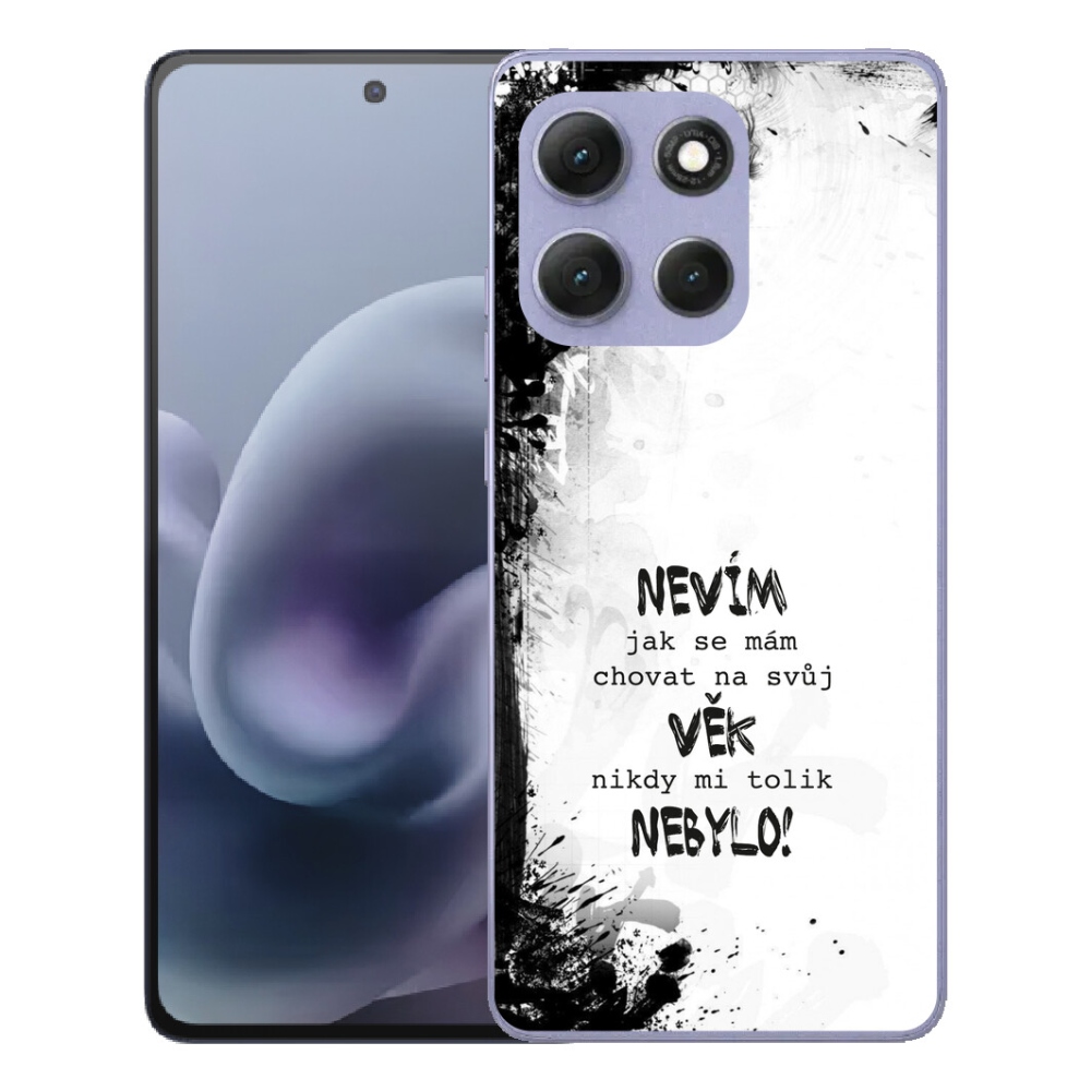 Gelový kryt mmCase na Motorola Moto G86 Power 5G - vtipný text 14 bílé pozadí