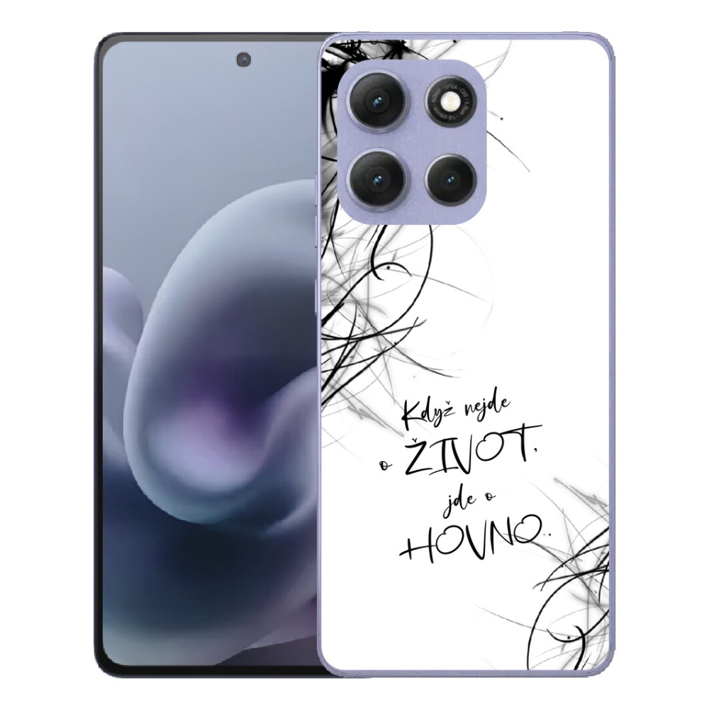 Gelový kryt mmCase na Motorola Moto G86 Power 5G - vtipný text 16 bílé pozadí