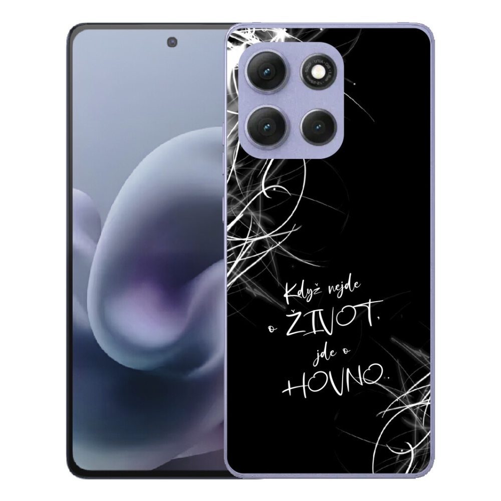 Gelový kryt mmCase na Motorola Moto G86 Power 5G - vtipný text 16 černé pozadí