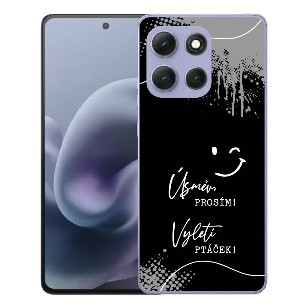 Gelový kryt mmCase na Motorola Moto G86 Power 5G - vtipný text 4 černé pozadí