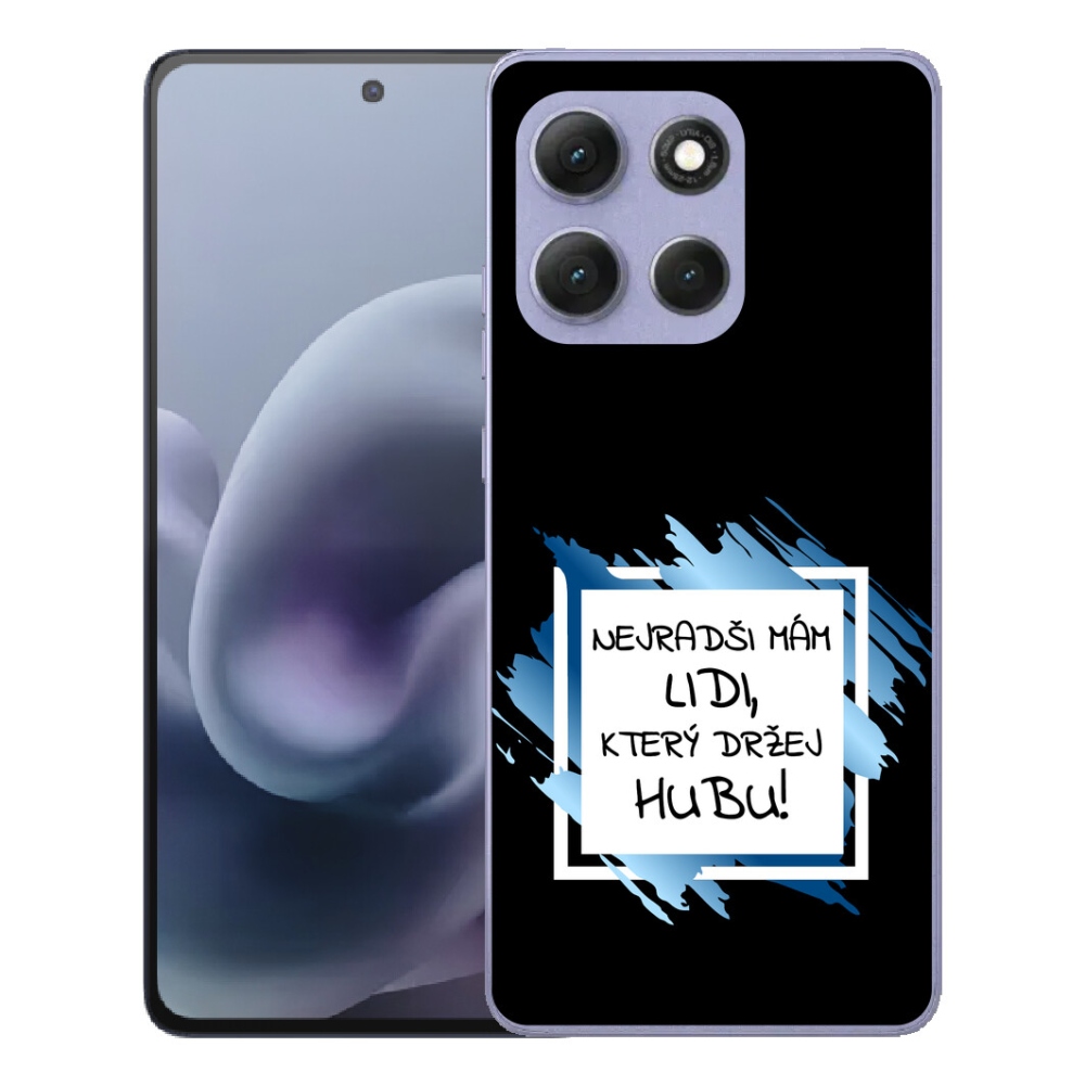 Gelový kryt mmCase na Motorola Moto G86 Power 5G - vtipný text 7 bíločerné pozadí