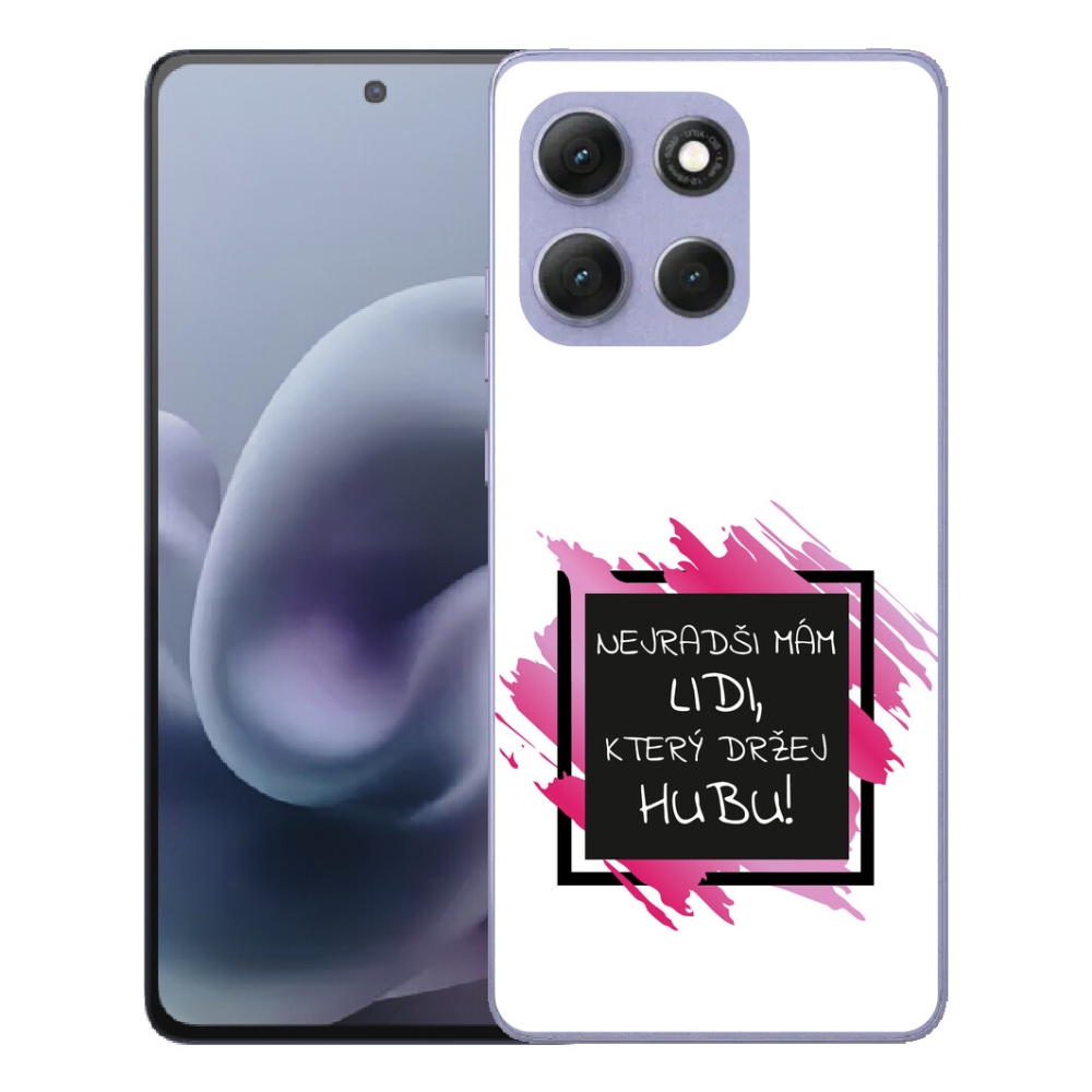 Gelový kryt mmCase na Motorola Moto G86 Power 5G - vtipný text 7 černobílé pozadí