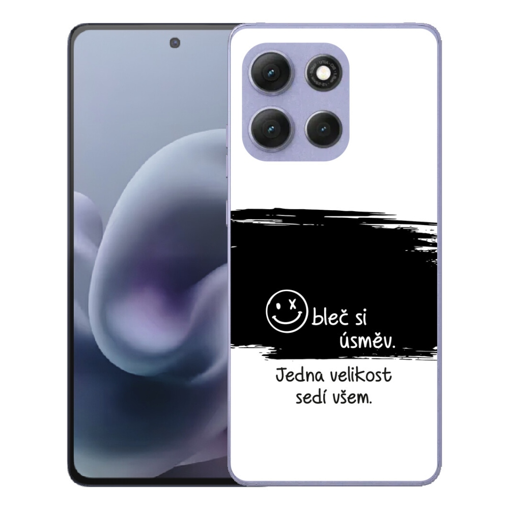 Gelový kryt mmCase na Motorola Moto G86 Power 5G - vtipný text 8 černobílé pozadí