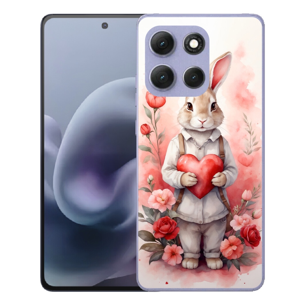 Gelový kryt mmCase na Motorola Moto G86 Power 5G - zajíc se srdíčkem