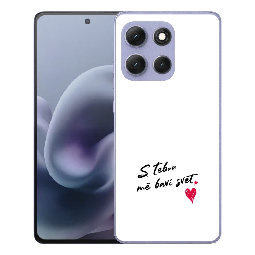 Gelový kryt mmCase na Motorola Moto G86 Power 5G - zamilovaný text 1 bílé pozadí
