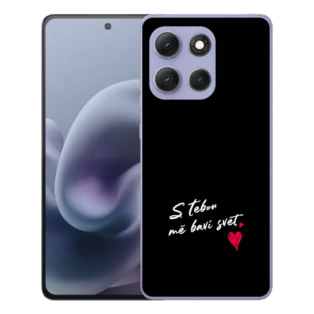 Gelový kryt mmCase na Motorola Moto G86 Power 5G - zamilovaný text 1 černé pozadí