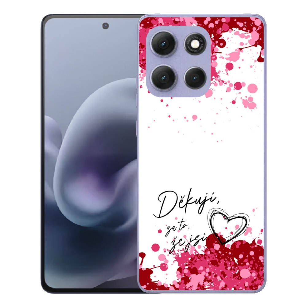 Gelový kryt mmCase na Motorola Moto G86 Power 5G - zamilovaný text 2 bílé pozadí