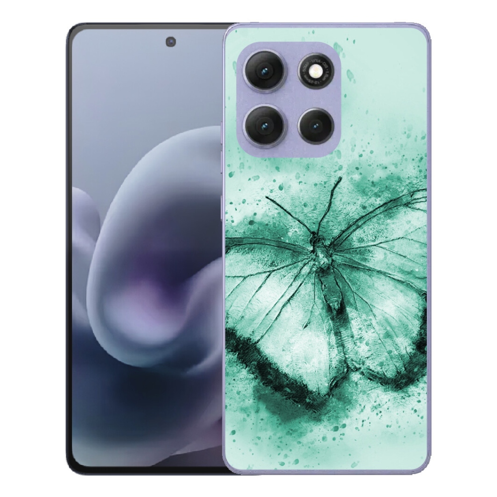 Gelový kryt mmCase na Motorola Moto G86 Power 5G - zelený motýl