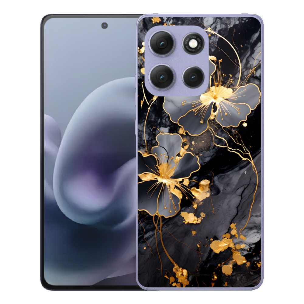 Gelový kryt mmCase na Motorola Moto G86 Power 5G - zlaté květy