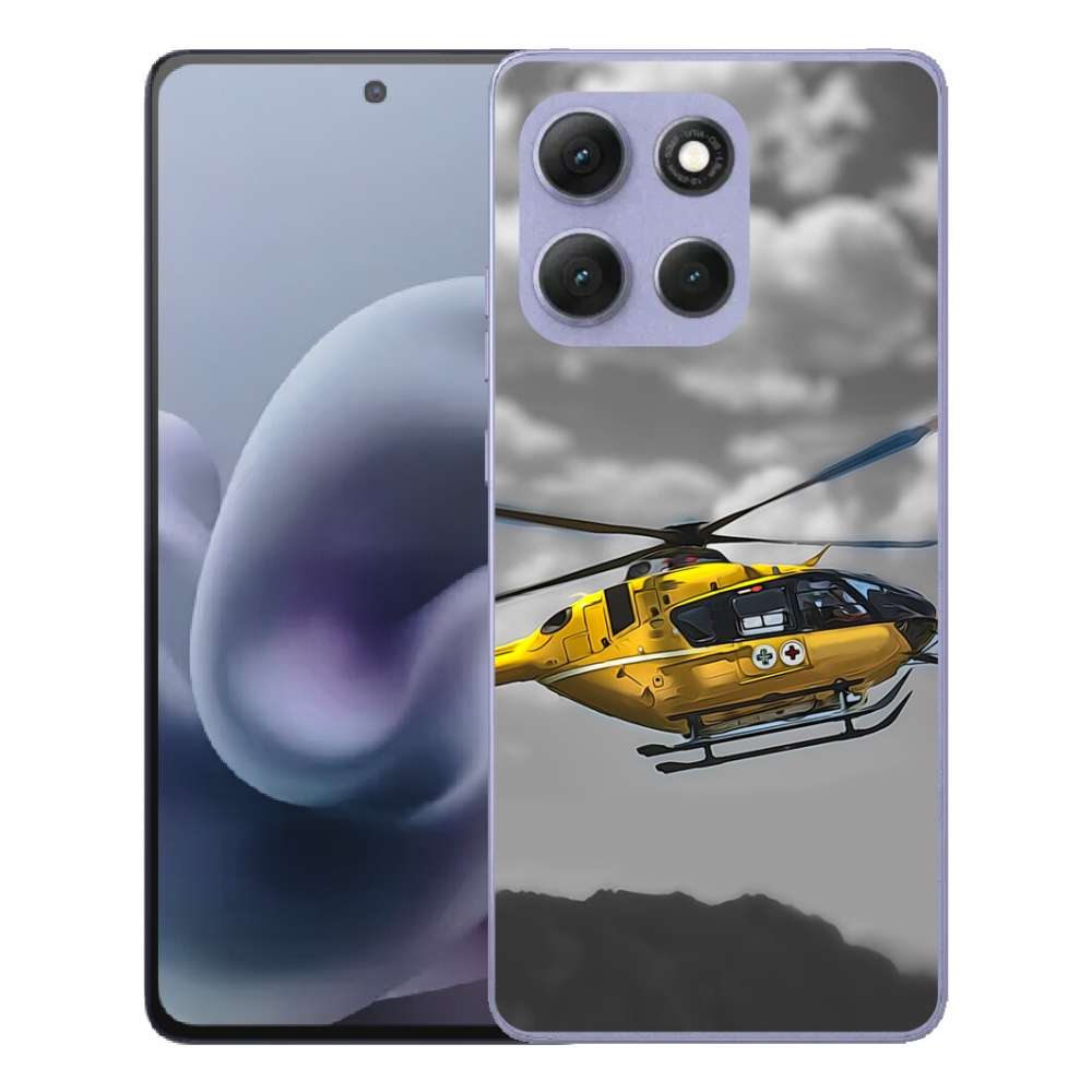 Gelový kryt mmCase na Motorola Moto G86 Power 5G - žlutá helikoptéra
