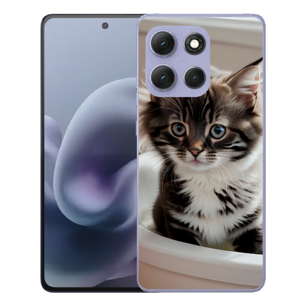 Gelový kryt mmCase na Motorola Moto G86 Power 5G - zvědavé kotě
