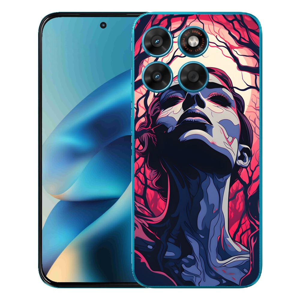 Gelový kryt mmCase na Motorola Moto G87/G77/G67 - abstraktní obličej
