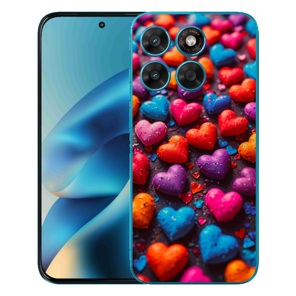 Gelový kryt mmCase na Motorola Moto G87/G77/G67 - barevná srdce