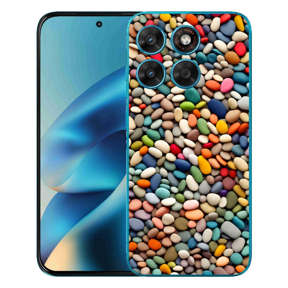 Gelový kryt mmCase na Motorola Moto G87/G77/G67 - barevné kamínky 2