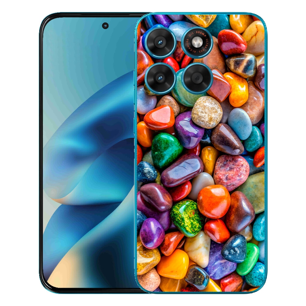 Gelový kryt mmCase na Motorola Moto G87/G77/G67 - barevné kamínky