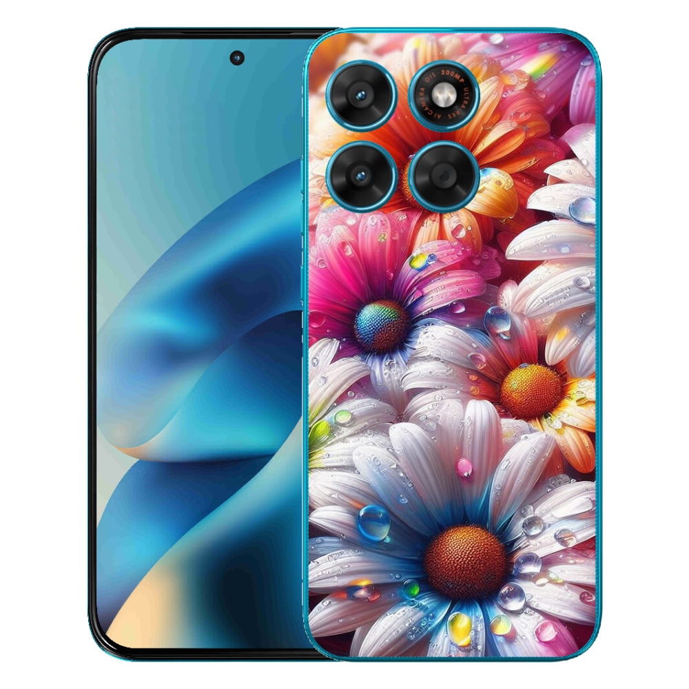 Gelový kryt mmCase na Motorola Moto G87/G77/G67 - barevné kopretiny