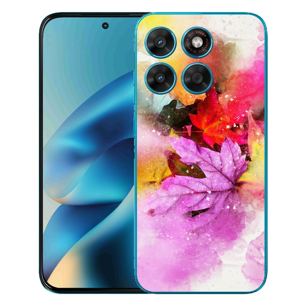 Gelový kryt mmCase na Motorola Moto G87/G77/G67 - barevné listy
