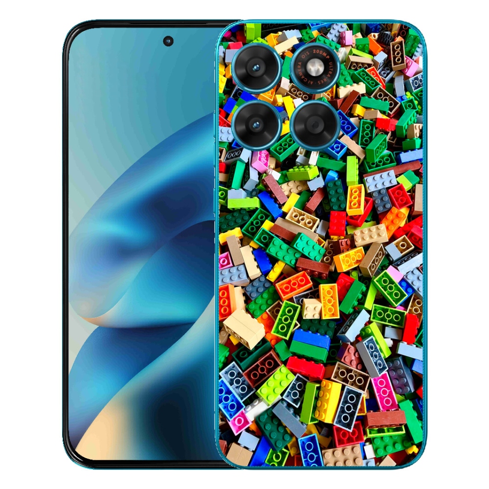 Gelový kryt mmCase na Motorola Moto G87/G77/G67 - barevné stavební kostky