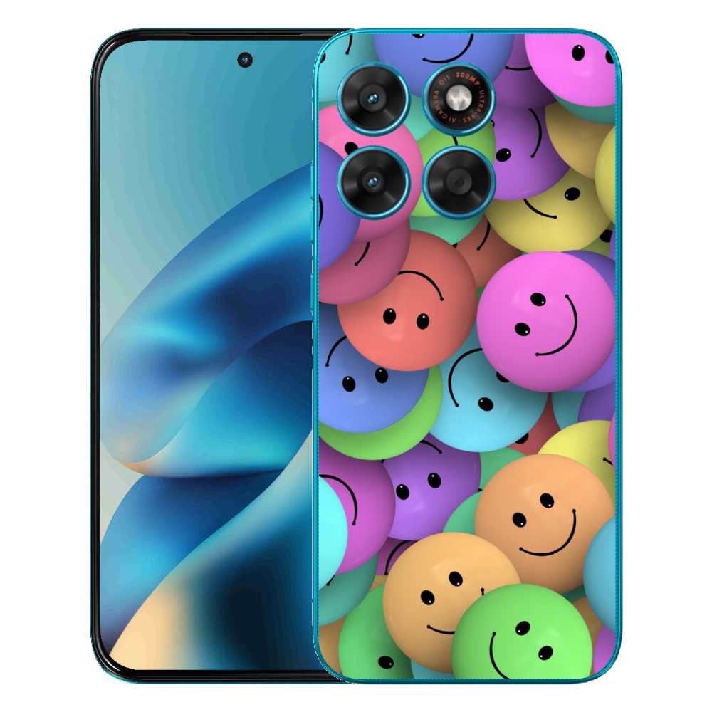 Gelový kryt mmCase na Motorola Moto G87/G77/G67 - barevní smajlíci