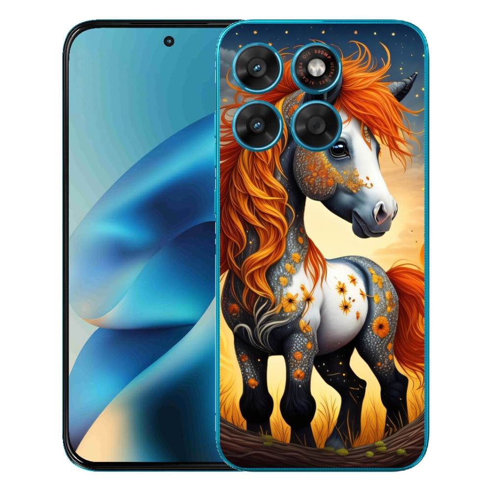 Gelový kryt mmCase na Motorola Moto G87/G77/G67 - barevný poník