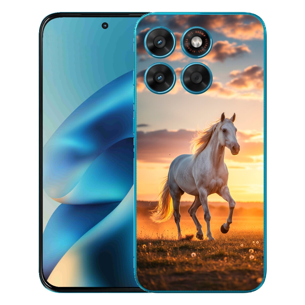 Gelový kryt mmCase na Motorola Moto G87/G77/G67 - běžící bílý kůň 2