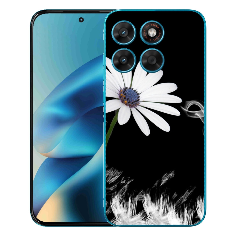 Gelový kryt mmCase na Motorola Moto G87/G77/G67 - bílá květina