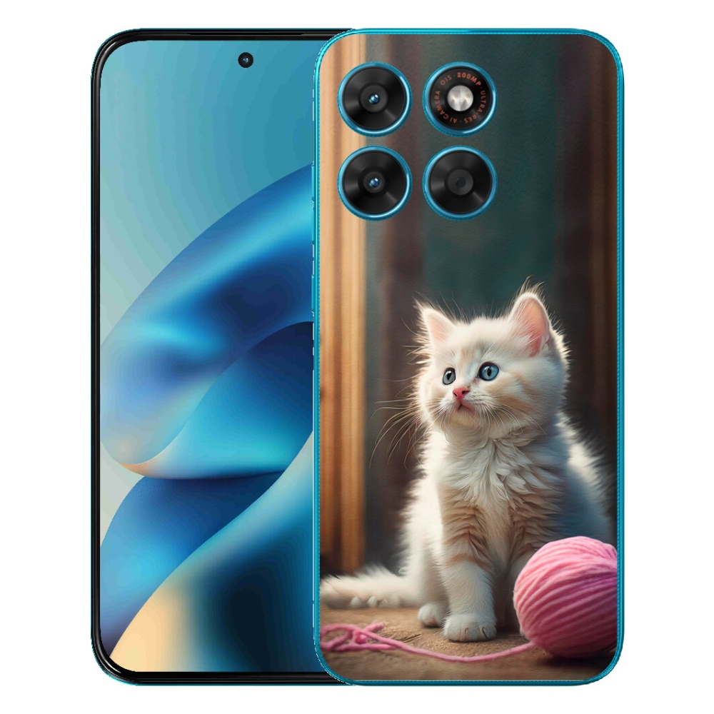Gelový kryt mmCase na Motorola Moto G87/G77/G67 - bílé kotě 2