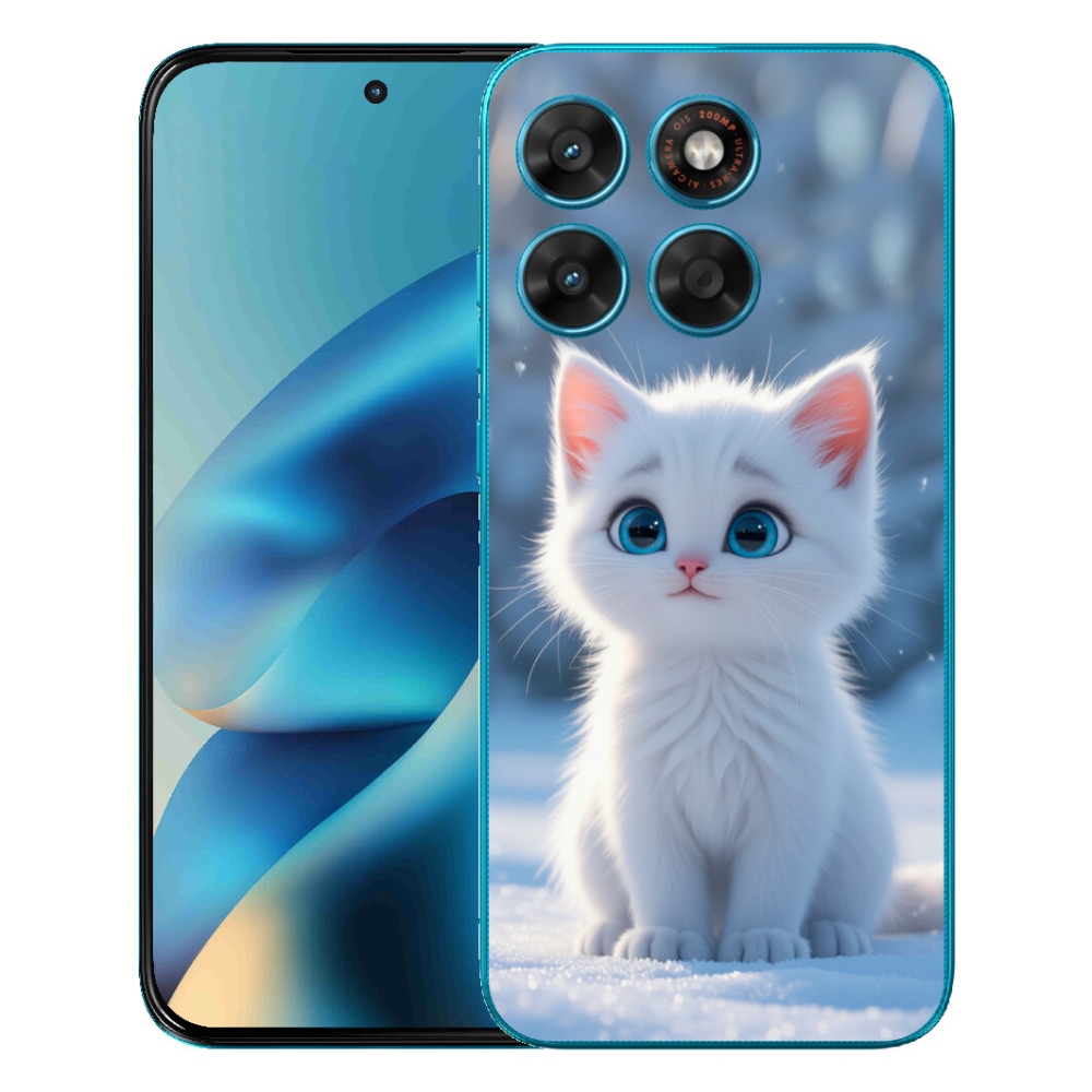 Gelový kryt mmCase na Motorola Moto G87/G77/G67 - bílé kotě 3