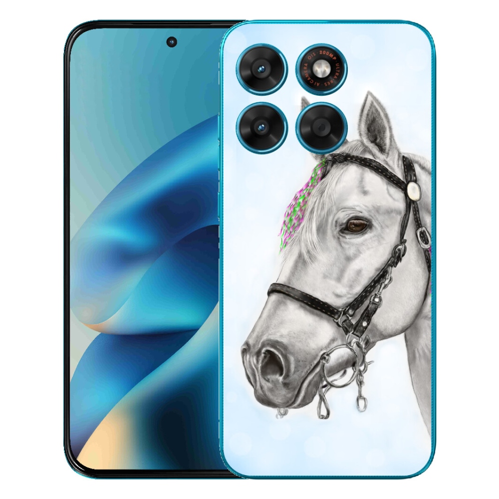 Gelový kryt mmCase na Motorola Moto G87/G77/G67 - bílý kůň 1