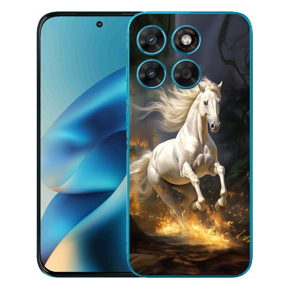 Gelový kryt mmCase na Motorola Moto G87/G77/G67 - bílý kůň 2