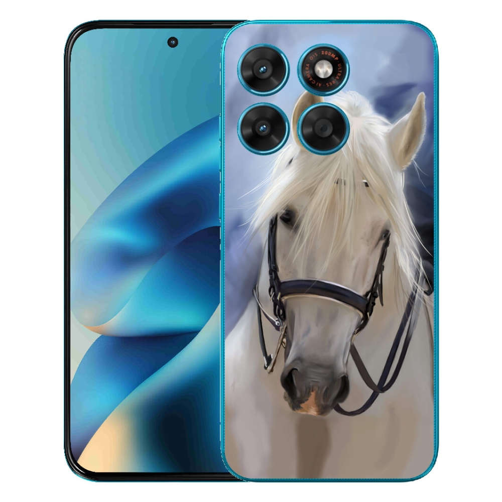 Gelový kryt mmCase na Motorola Moto G87/G77/G67 - bílý kůň