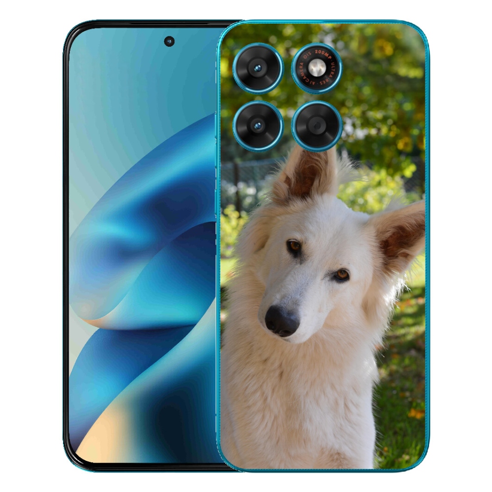Gelový kryt mmCase na Motorola Moto G87/G77/G67 - bílý švýcarský ovčák 1