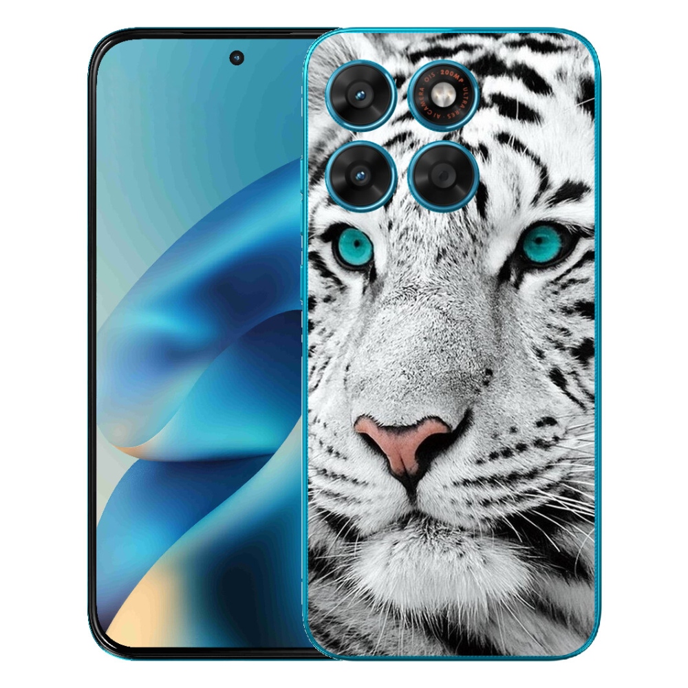 Gelový kryt mmCase na Motorola Moto G87/G77/G67 - bílý tygr