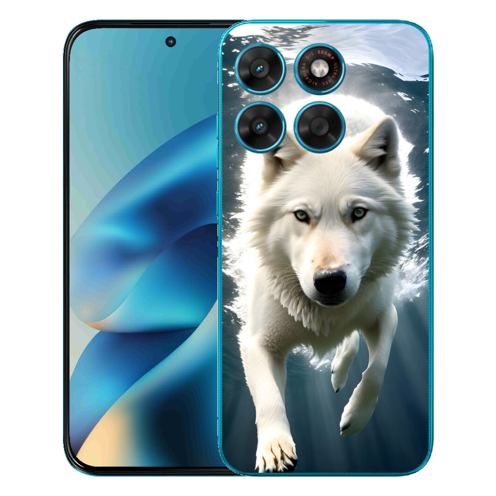 Gelový kryt mmCase na Motorola Moto G87/G77/G67 - bílý vlk