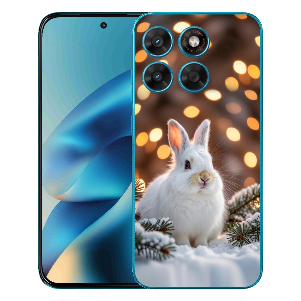 Gelový kryt mmCase na Motorola Moto G87/G77/G67 - bílý zajíc