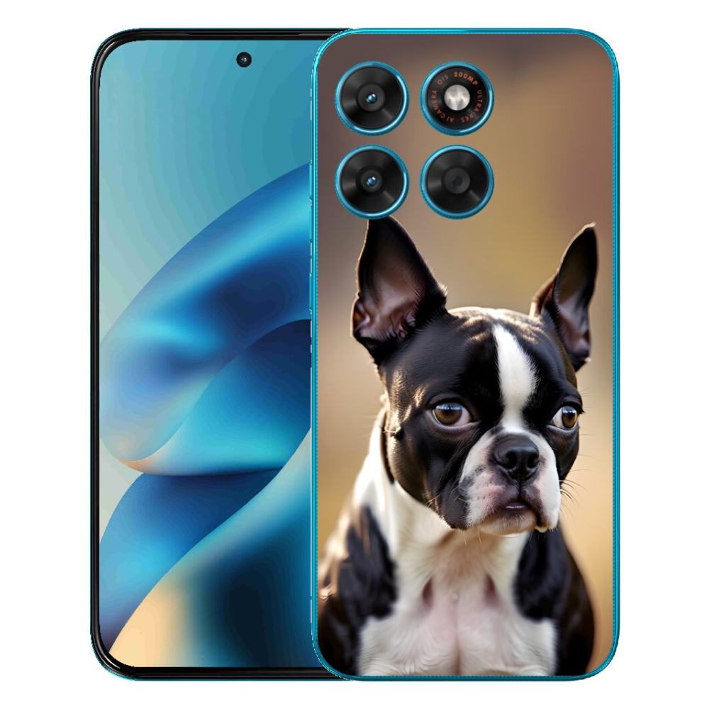 Gelový kryt mmCase na Motorola Moto G87/G77/G67 - bostonský teriér