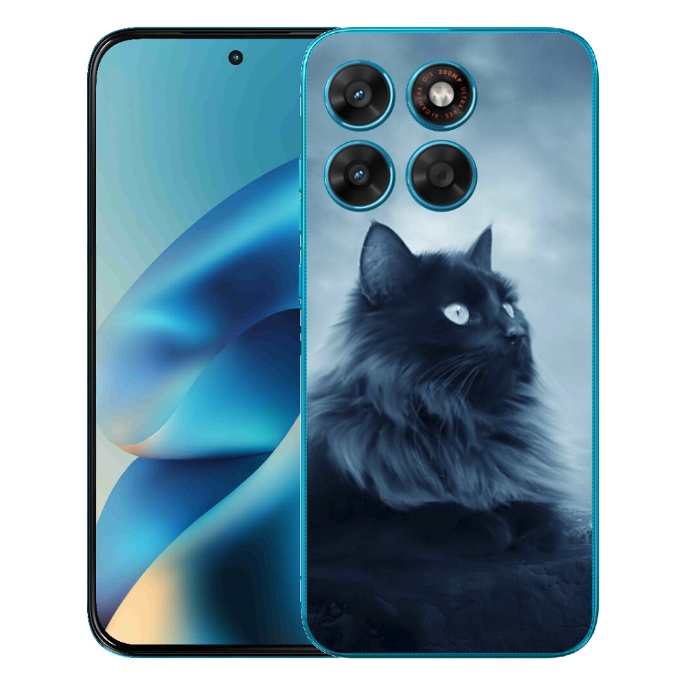 Gelový kryt mmCase na Motorola Moto G87/G77/G67 - černá kočka 1