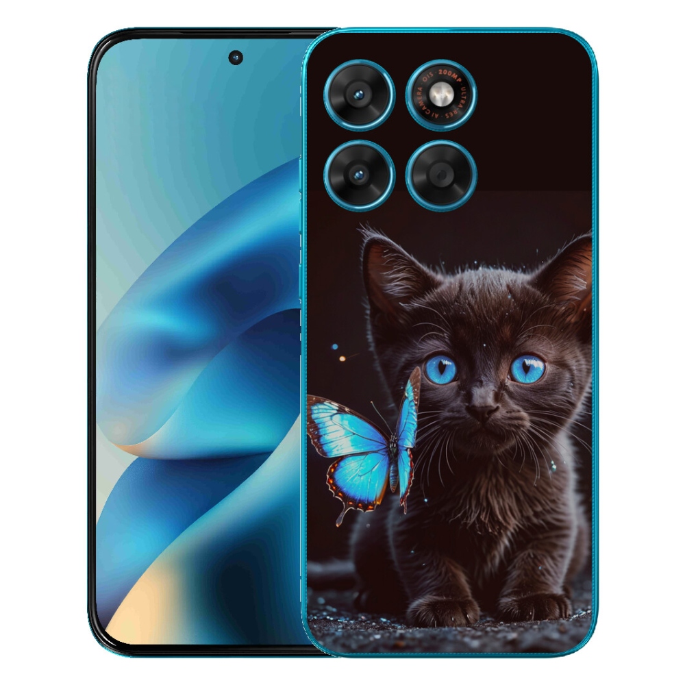 Gelový kryt mmCase na Motorola Moto G87/G77/G67 - černé kotě 3