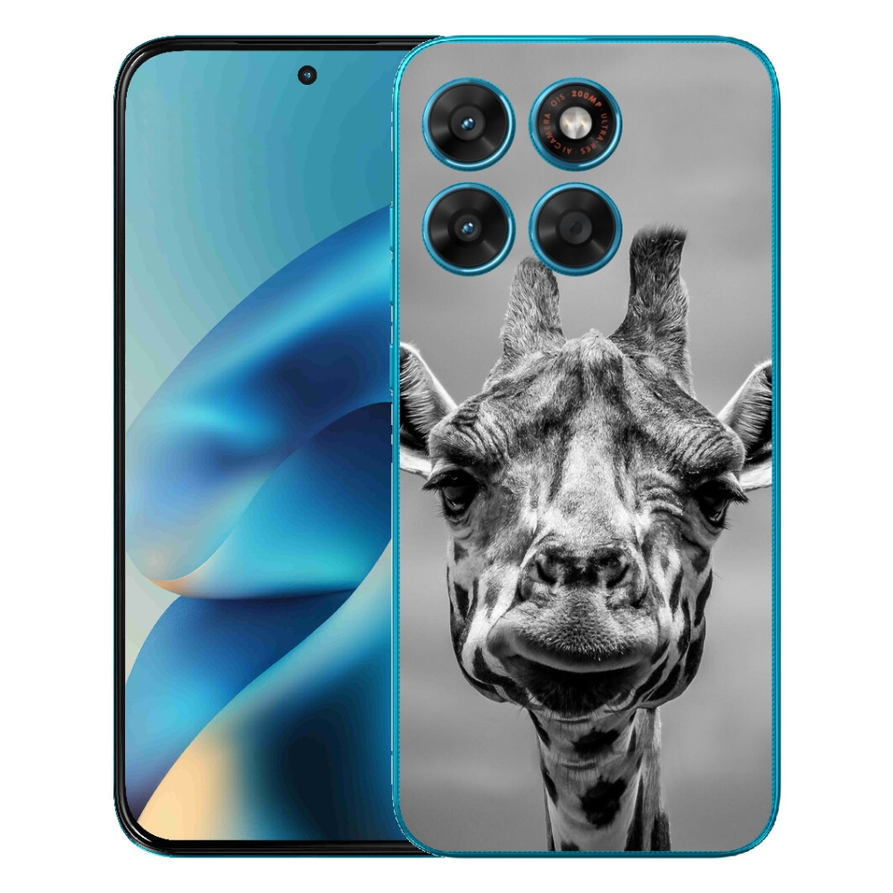 Gelový kryt mmCase na Motorola Moto G87/G77/G67 - černobílá žirafa