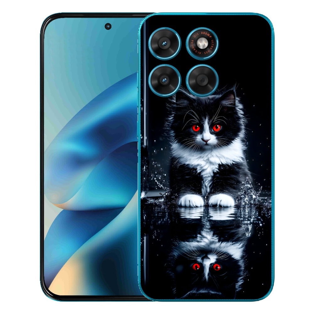 Gelový kryt mmCase na Motorola Moto G87/G77/G67 - černobílé kotě