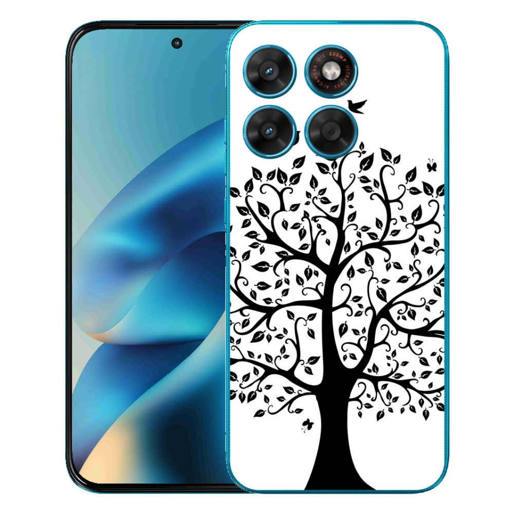 Gelový kryt mmCase na Motorola Moto G87/G77/G67 - černobílý strom