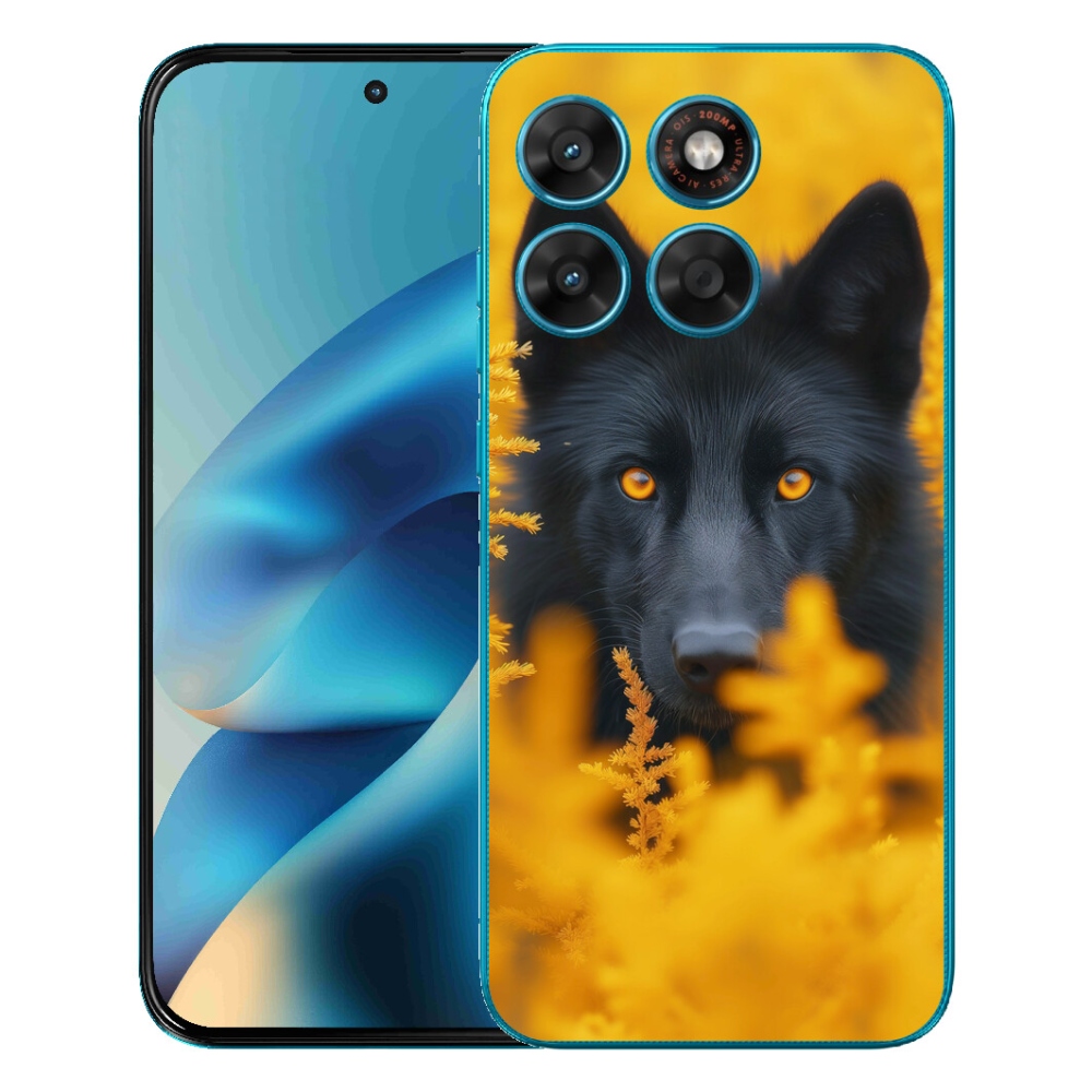 Gelový kryt mmCase na Motorola Moto G87/G77/G67 - černý vlk 2