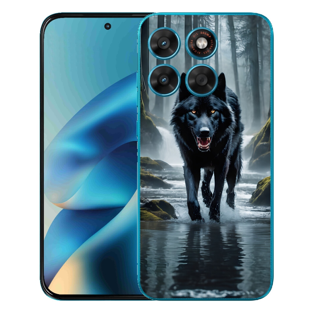 Gelový kryt mmCase na Motorola Moto G87/G77/G67 - černý vlk