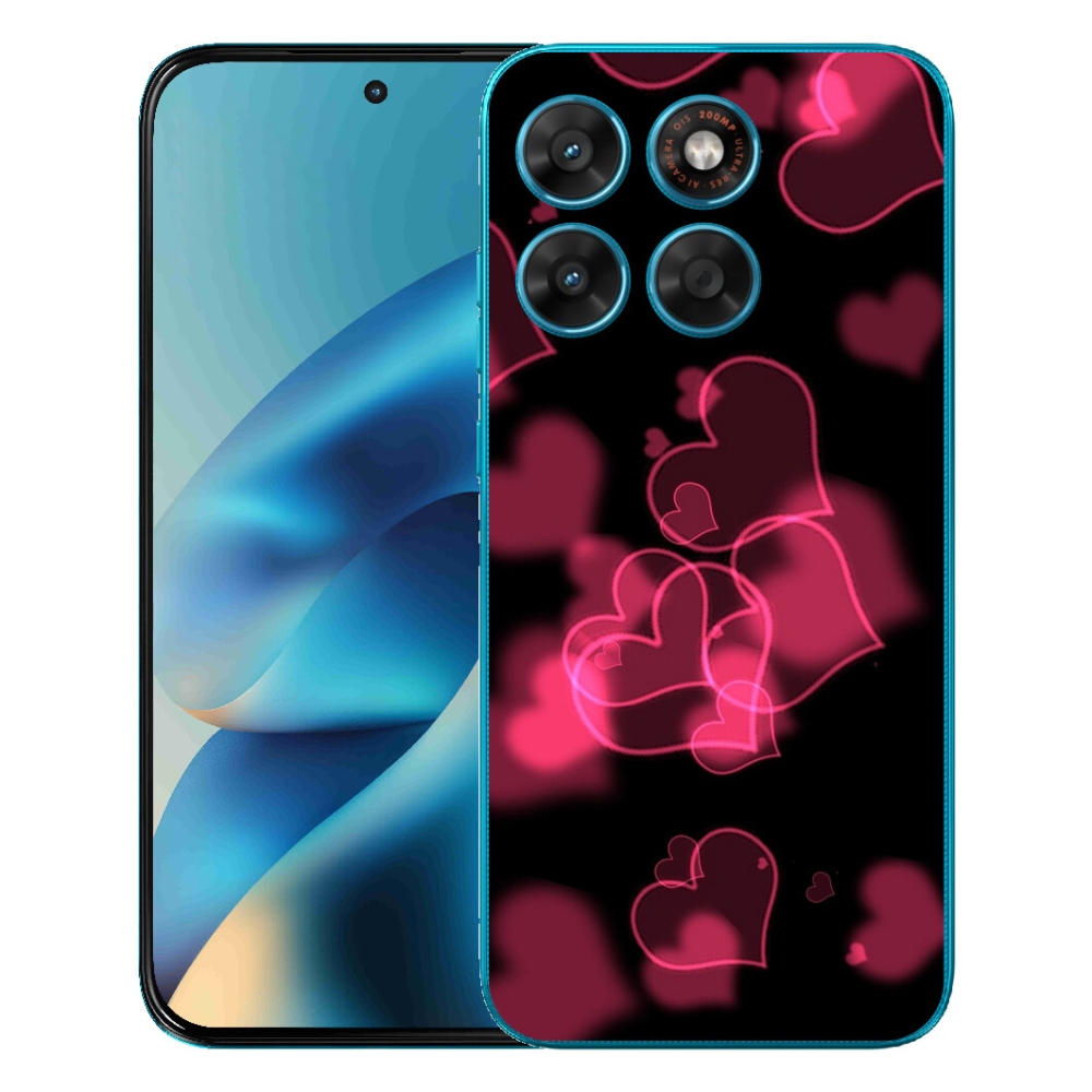 Gelový kryt mmCase na Motorola Moto G87/G77/G67 - červená srdíčka