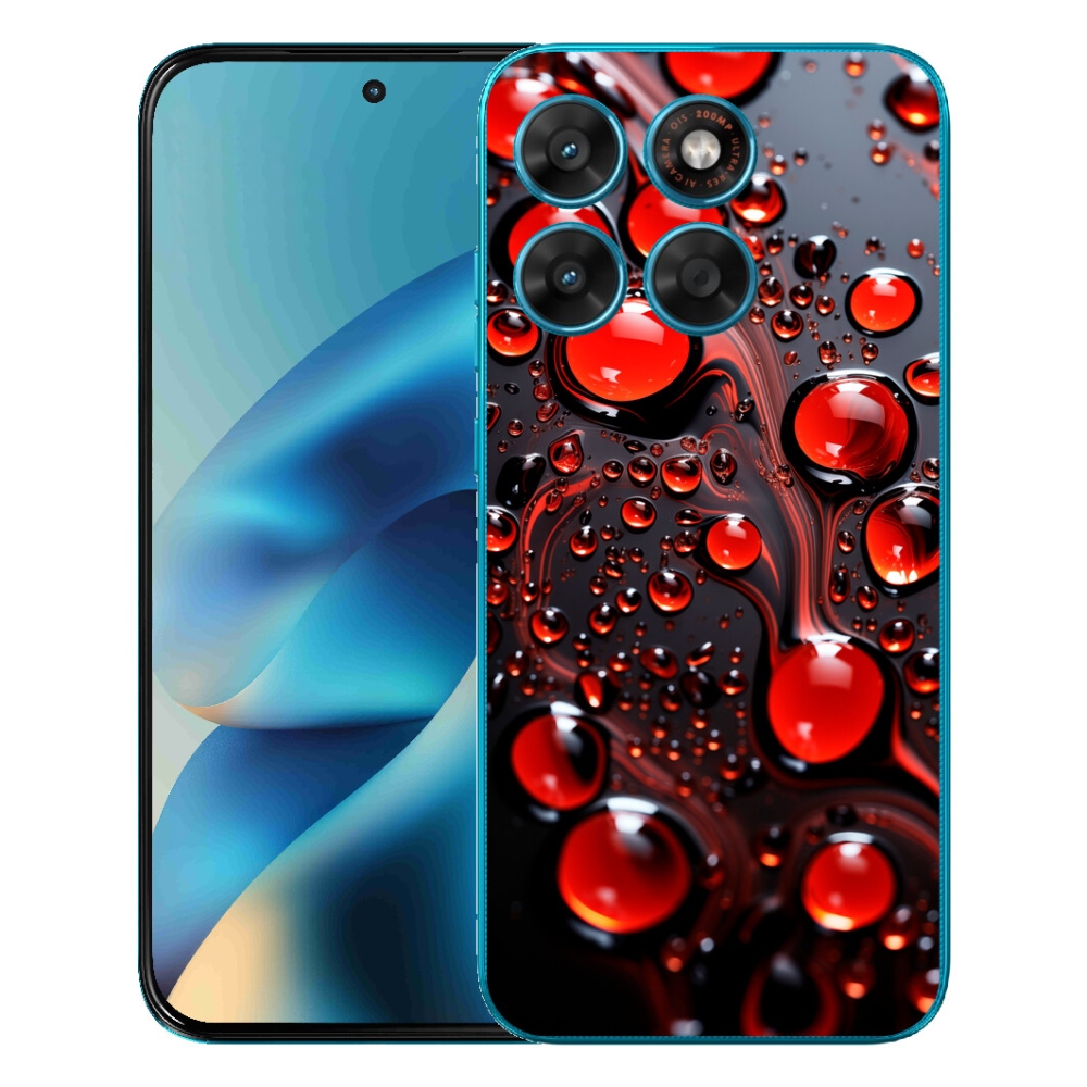 Gelový kryt mmCase na Motorola Moto G87/G77/G67 - červené kapky 2