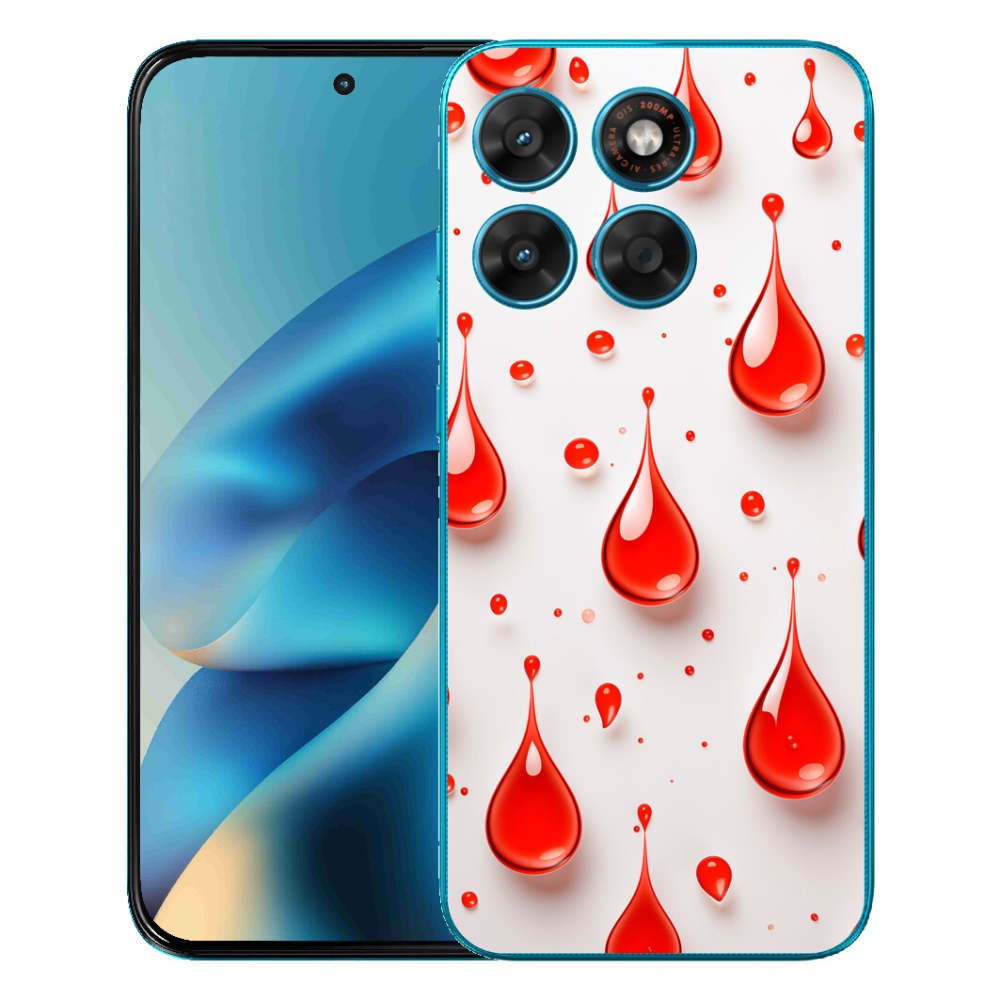 Gelový kryt mmCase na Motorola Moto G87/G77/G67 - červené kapky