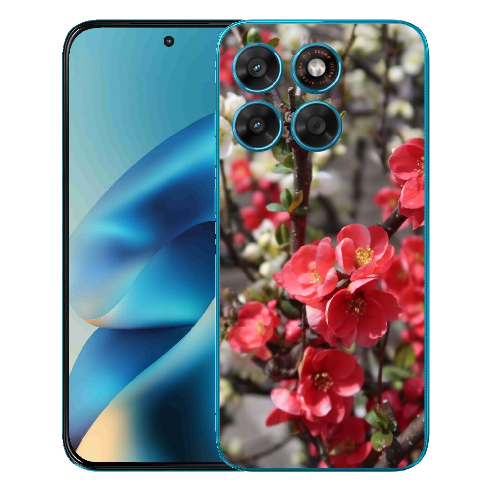 Gelový kryt mmCase na Motorola Moto G87/G77/G67 - červené květy