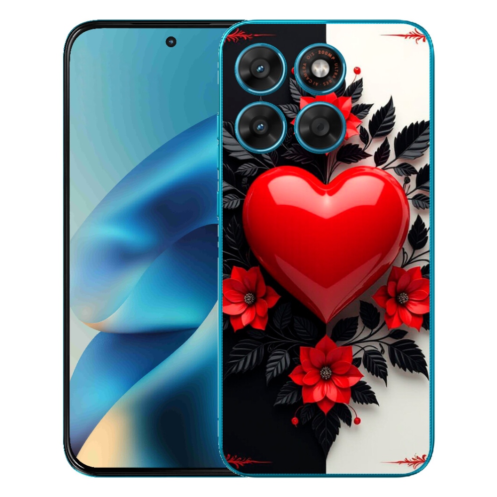 Gelový kryt mmCase na Motorola Moto G87/G77/G67 - červené srdce